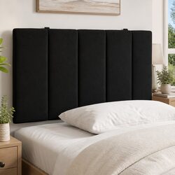 Black Velvet Headboard Cushion 90cm for Wall Mount