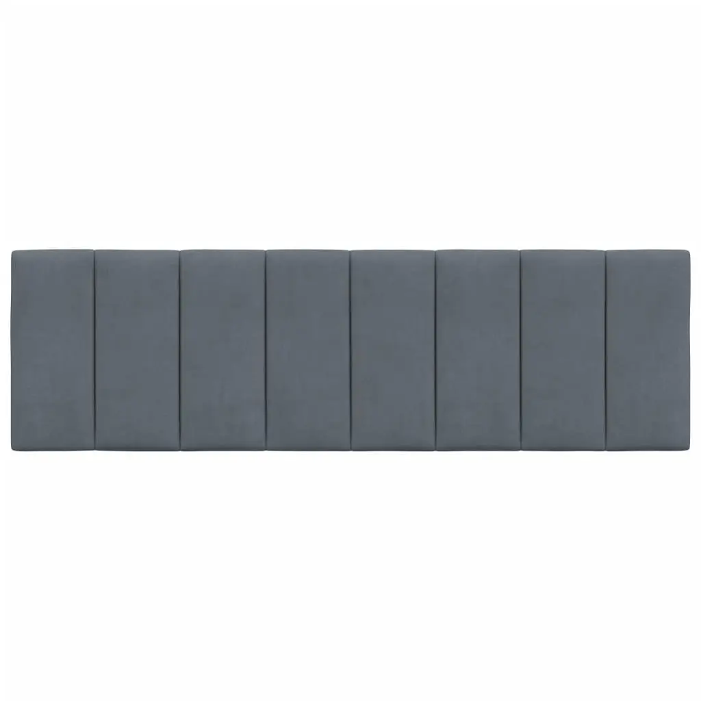 Headboard Cushion Grey Velvet 153cm Foam Upholstered Bed Backrest Pillow Support