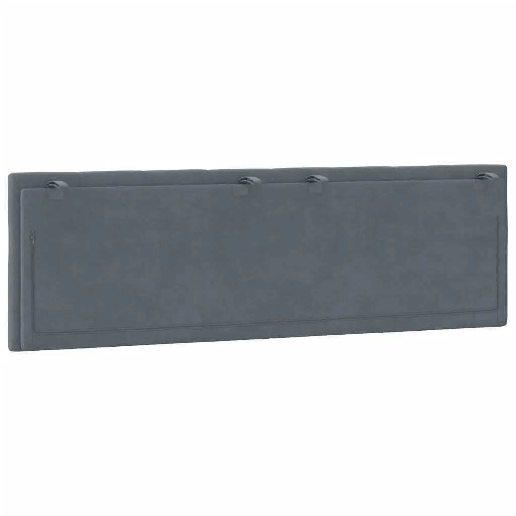 Headboard Cushion Grey Velvet 153cm Foam Upholstered Bed Backrest Pillow Support