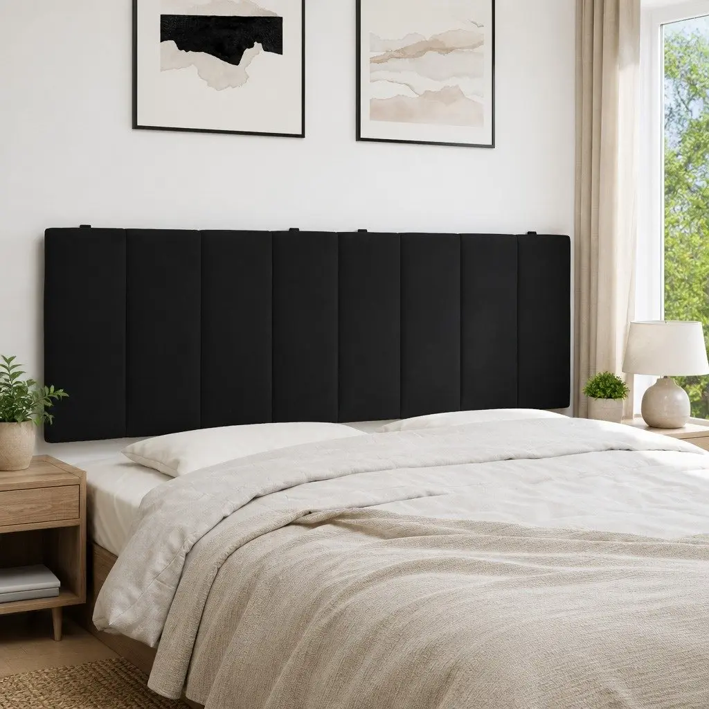 Hanko Black Velvet Headboard Cushion 153cm