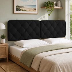 Black Velvet Headboard Cushion 180cm for Stylish Comfort
