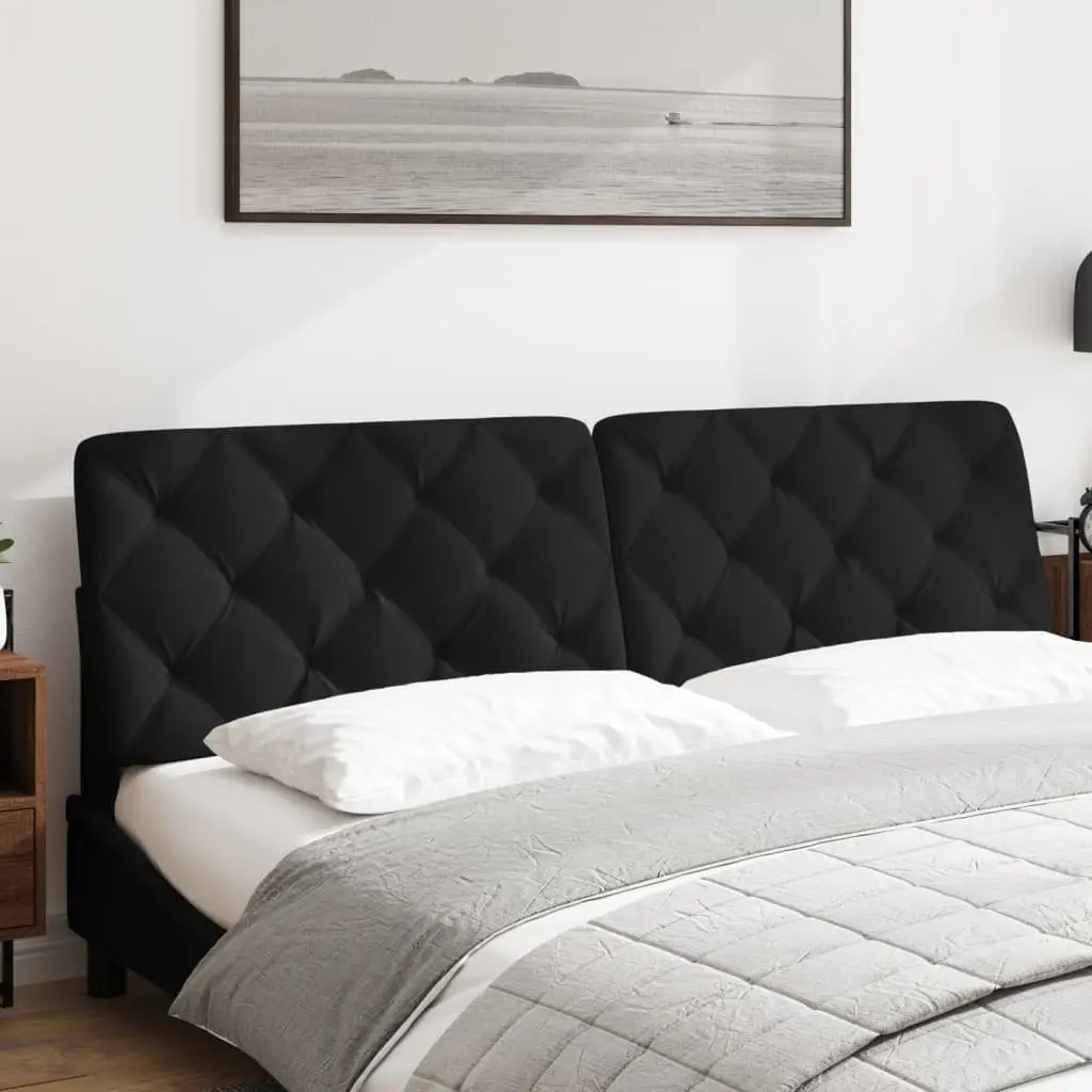 Headboard Cushion Black Velvet 180cm Foam Upholstered Bed Pillow Wall Mount
