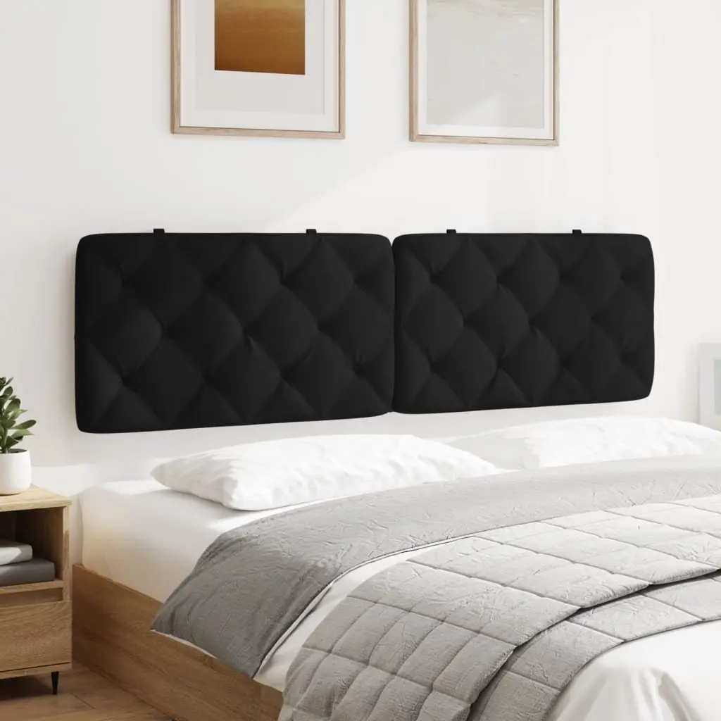 Headboard Cushion Black Velvet 180cm Foam Upholstered Bed Pillow Wall Mount