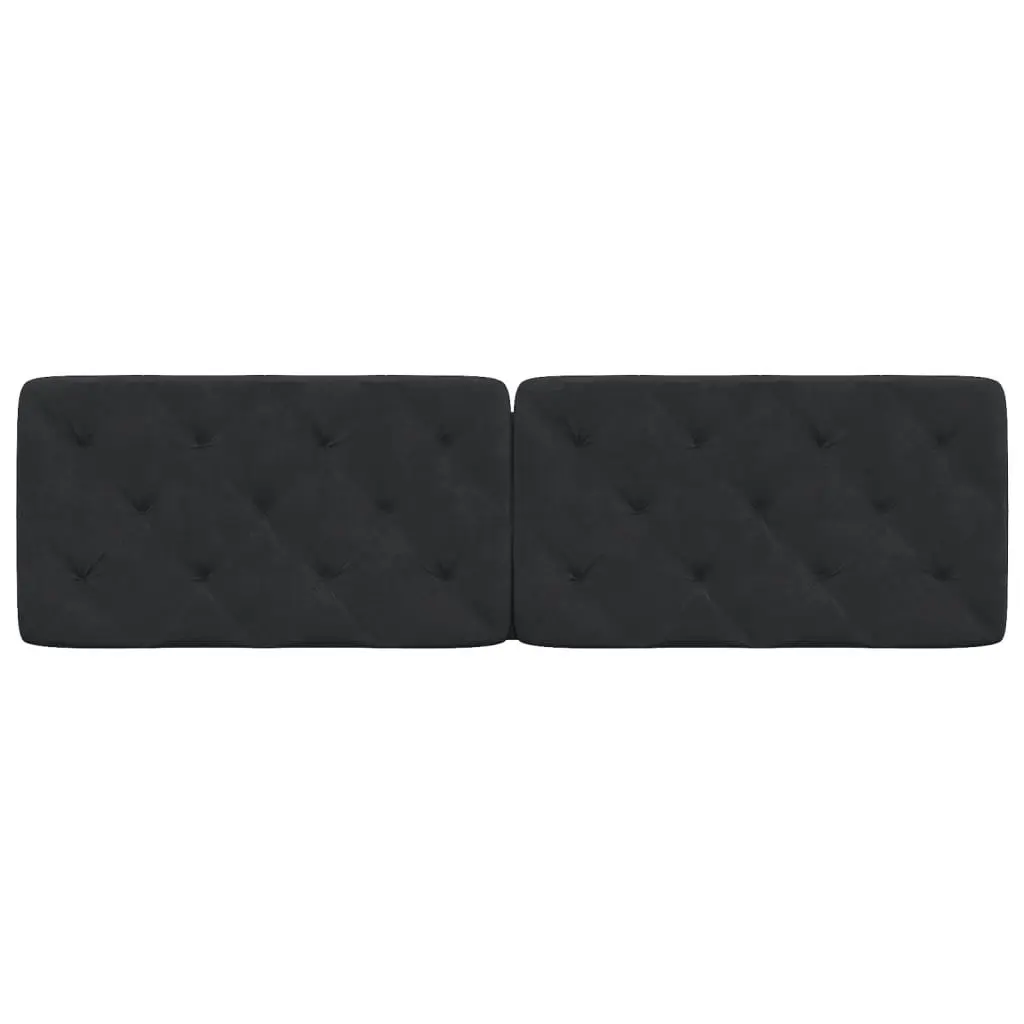 Headboard Cushion Black Velvet 180cm Foam Upholstered Bed Pillow Wall Mount