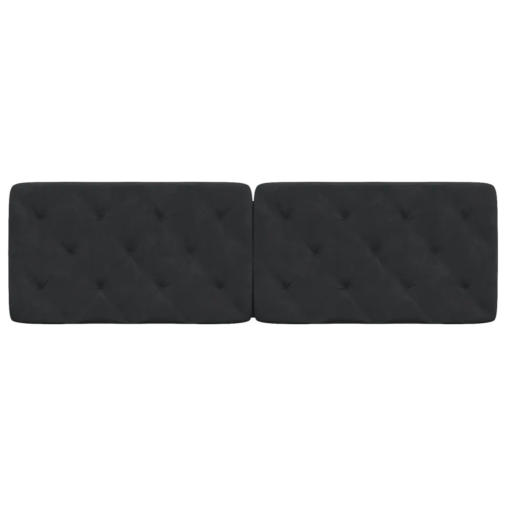 Headboard Cushion Velvet Support 153cm Black Wall Mount Foam Filling
