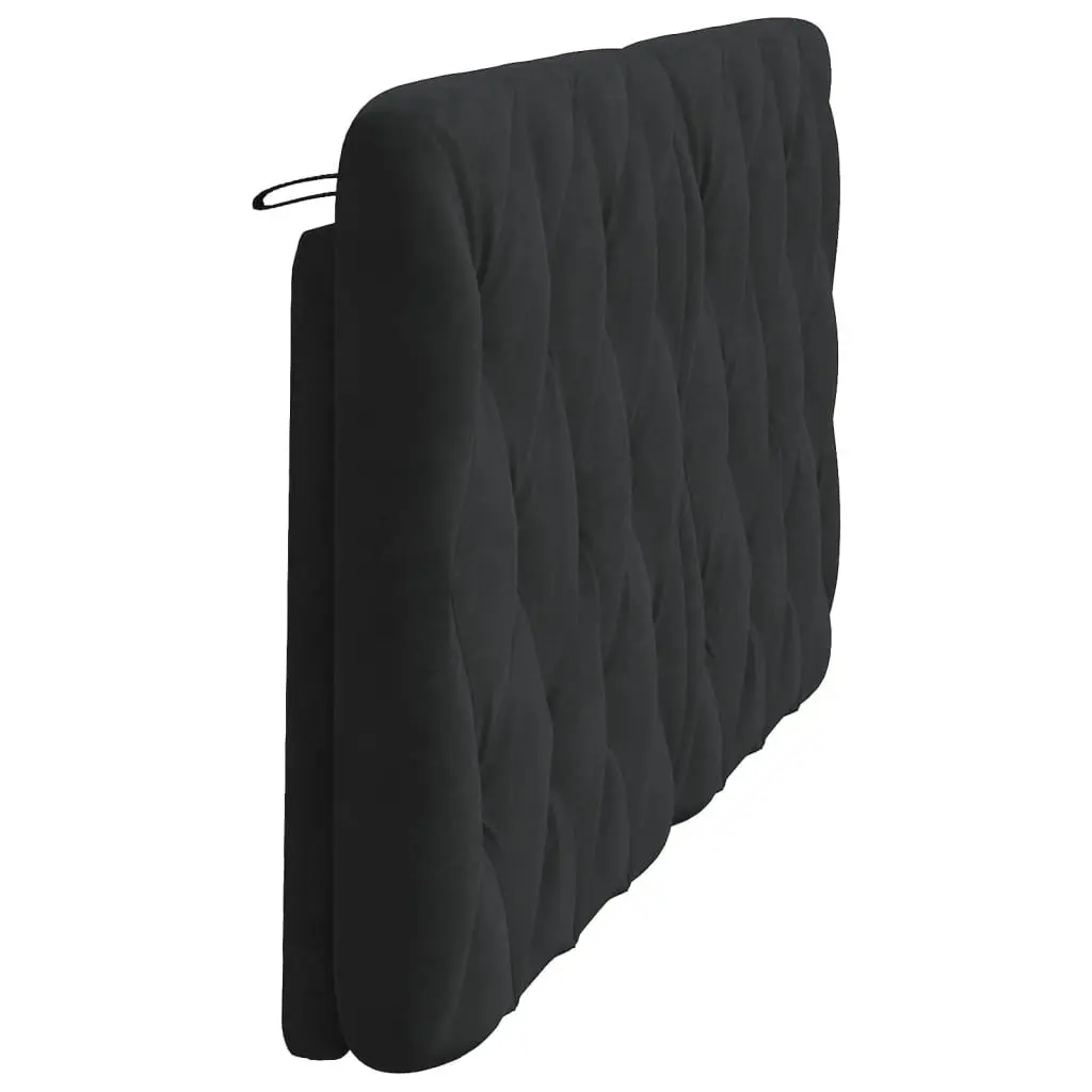 Headboard Cushion Velvet Support 153cm Black Wall Mount Foam Filling