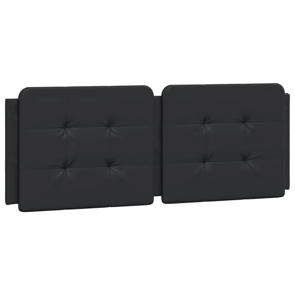 Headboard Cushion Wall Mounted Bed Pillow Black Upholstered Faux Leather 137cm