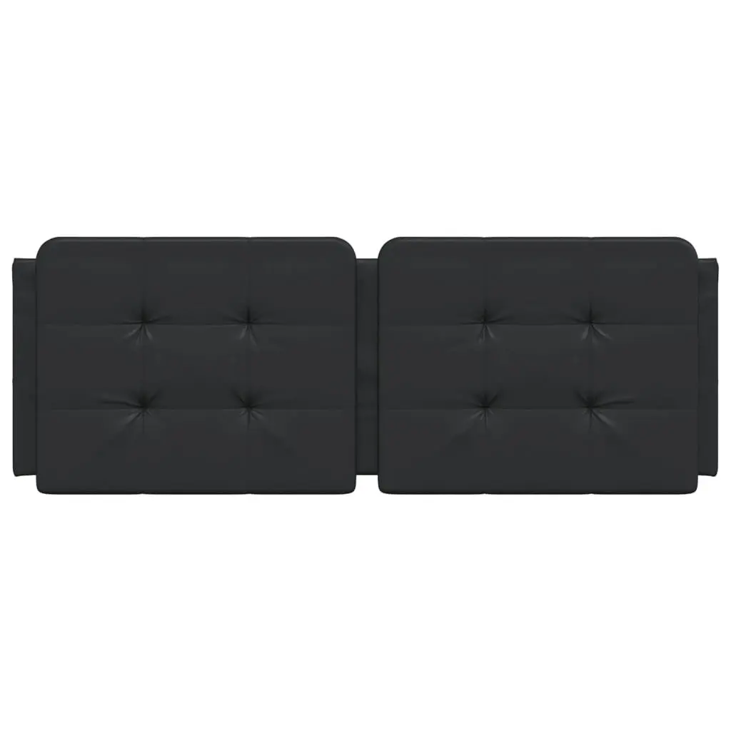 Headboard Cushion Wall Mounted Bed Pillow Black Upholstered Faux Leather 137cm