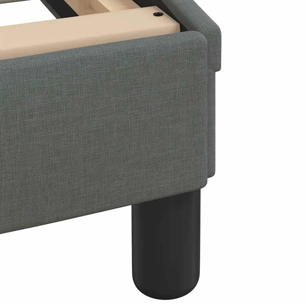 Grey Fabric Upholstered Queen Bed Frame with Headboard