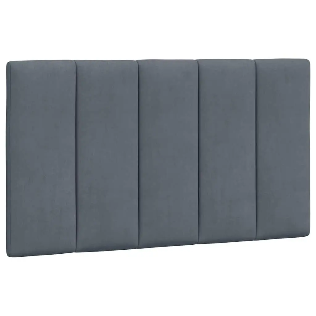 Grey Velvet Bed Frame with Headboard 90x190 cm