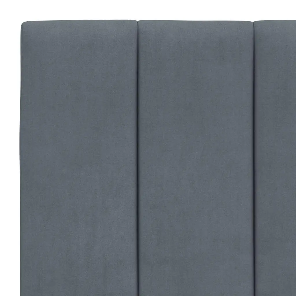 Grey Velvet Bed Frame with Headboard 90x190 cm
