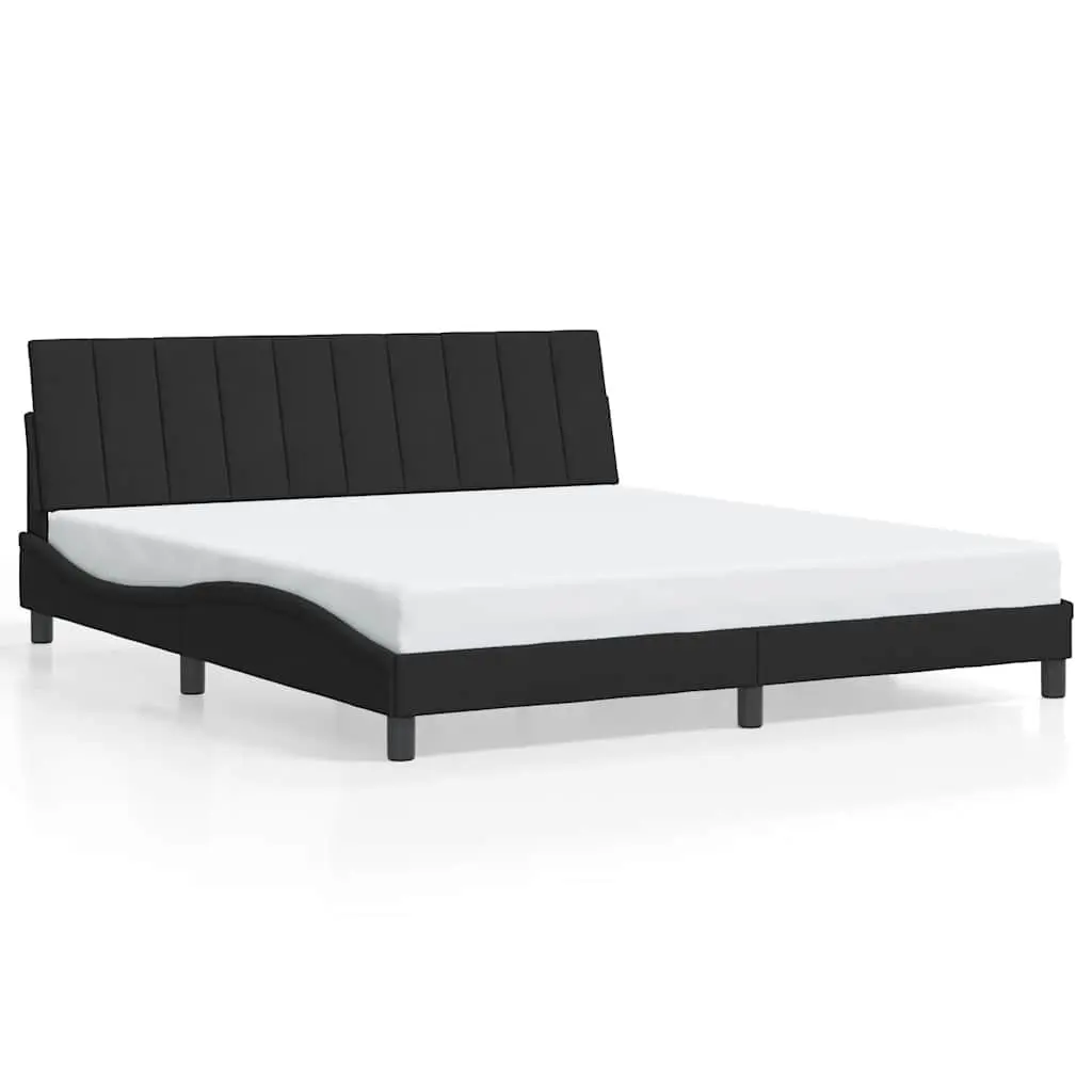 Velvet Black King Bed Frame 180x200 cm with Headboard