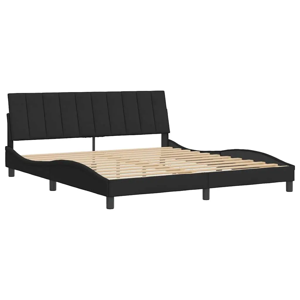 Velvet Black King Bed Frame 180x200 cm with Headboard