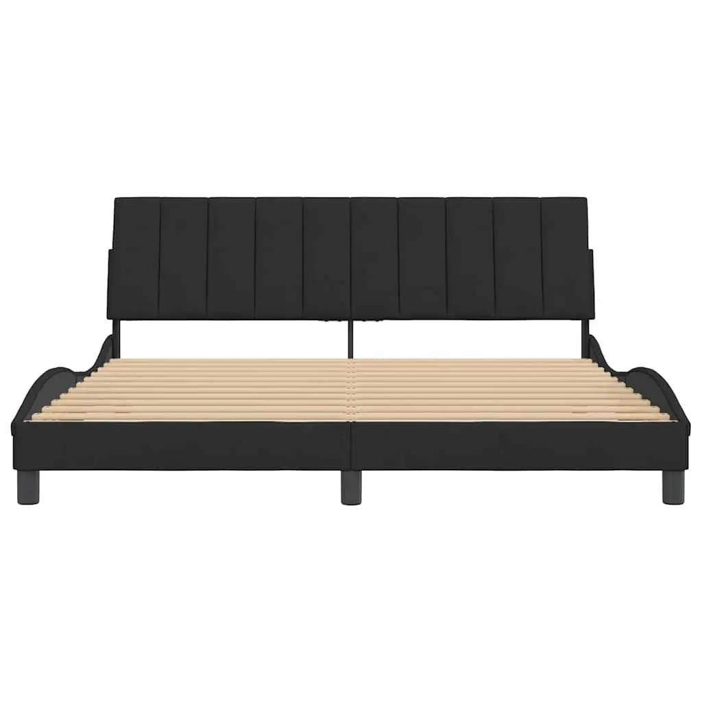 Velvet Black King Bed Frame 180x200 cm with Headboard