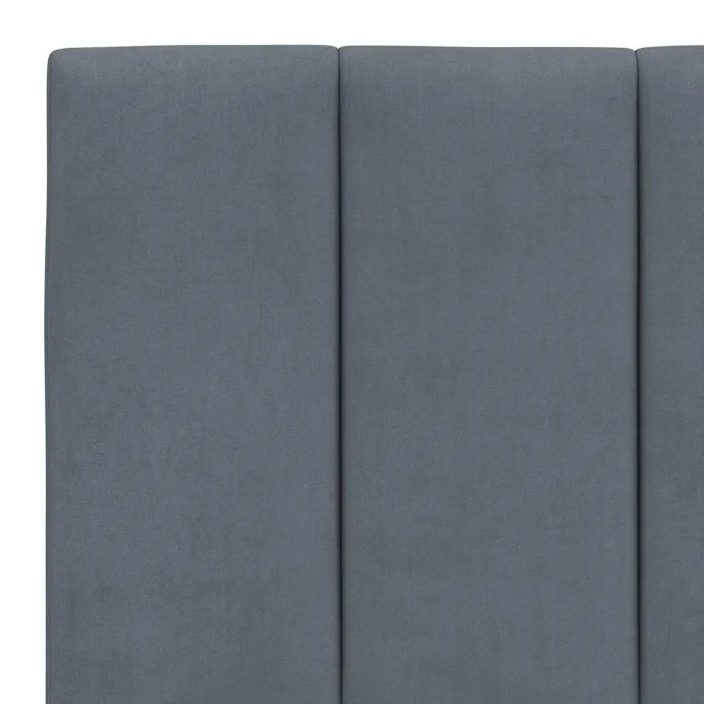Velvet Grey Queen Bed Frame with Headboard