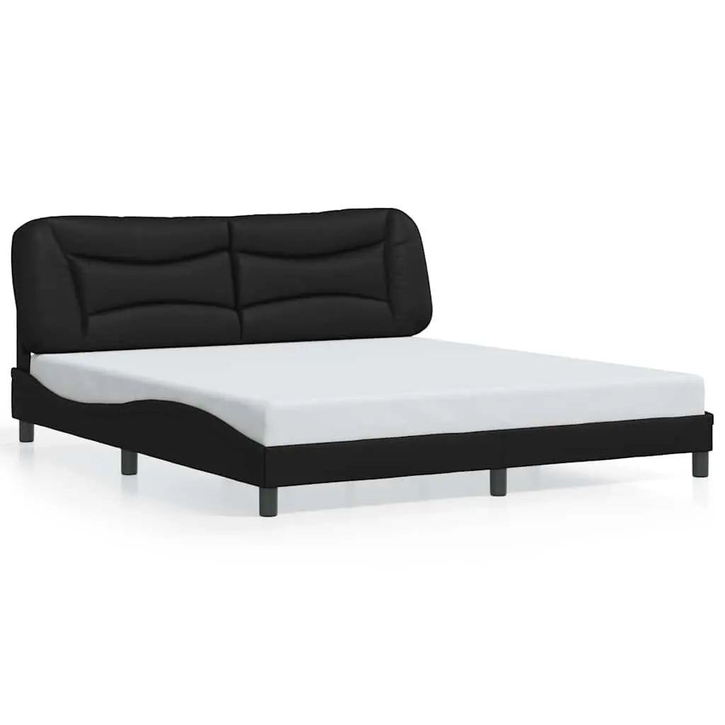 King Bed Frame 180x200cm with Faux Leather Headboard