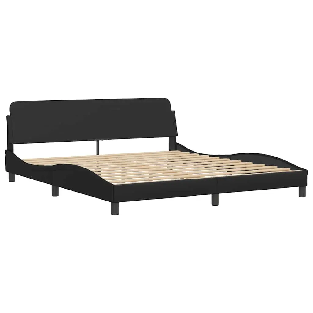 King Bed Frame 180x200cm with Faux Leather Headboard