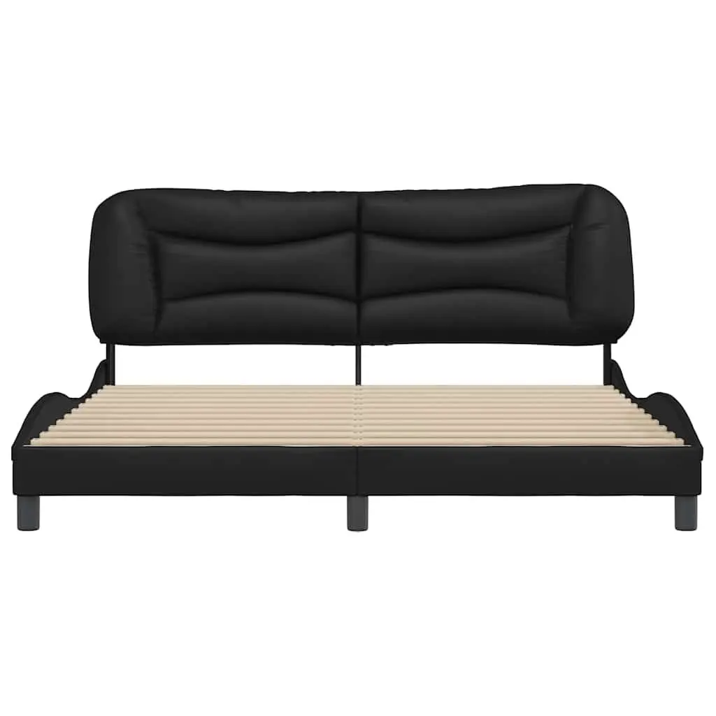 King Bed Frame 180x200cm with Faux Leather Headboard