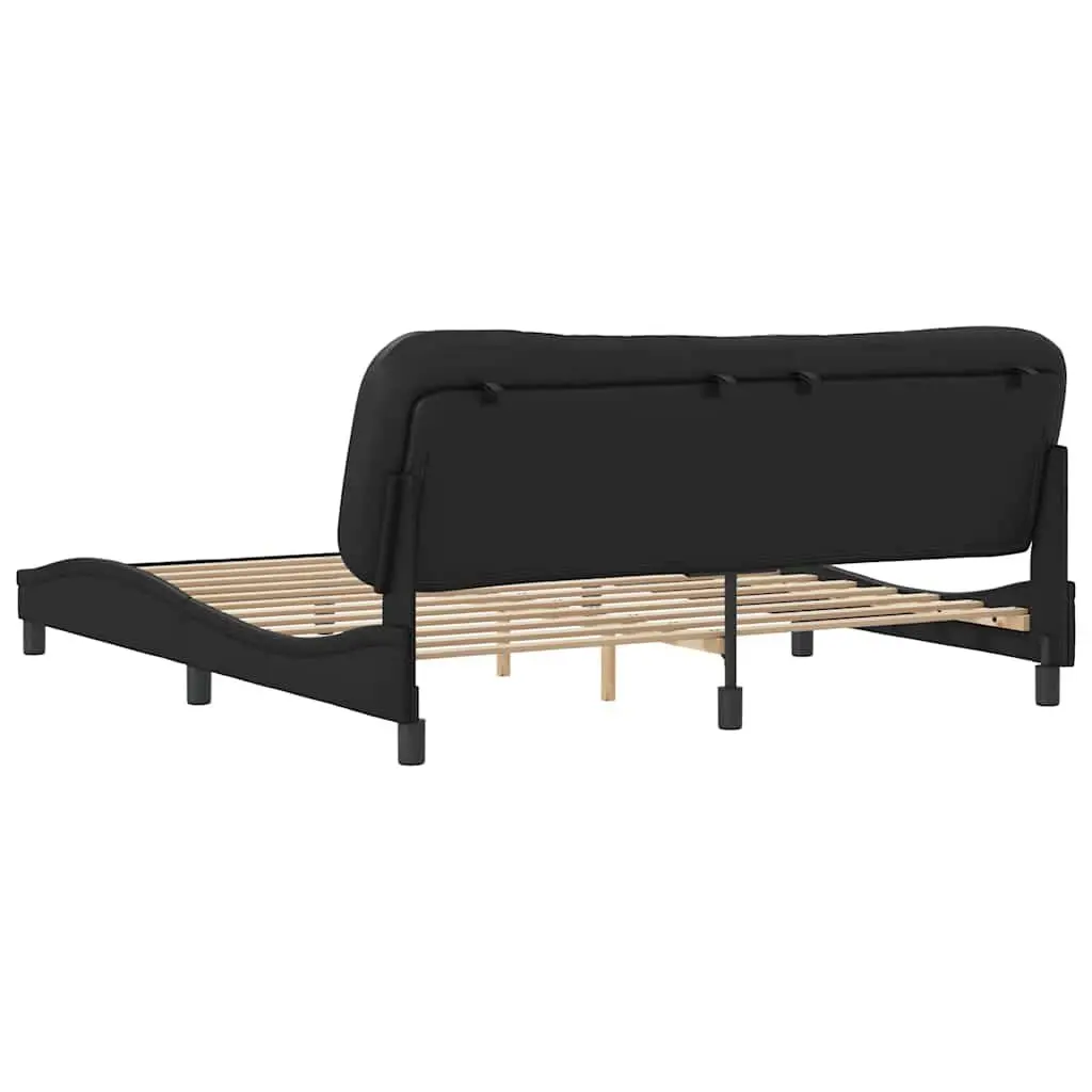 King Bed Frame 180x200cm with Faux Leather Headboard
