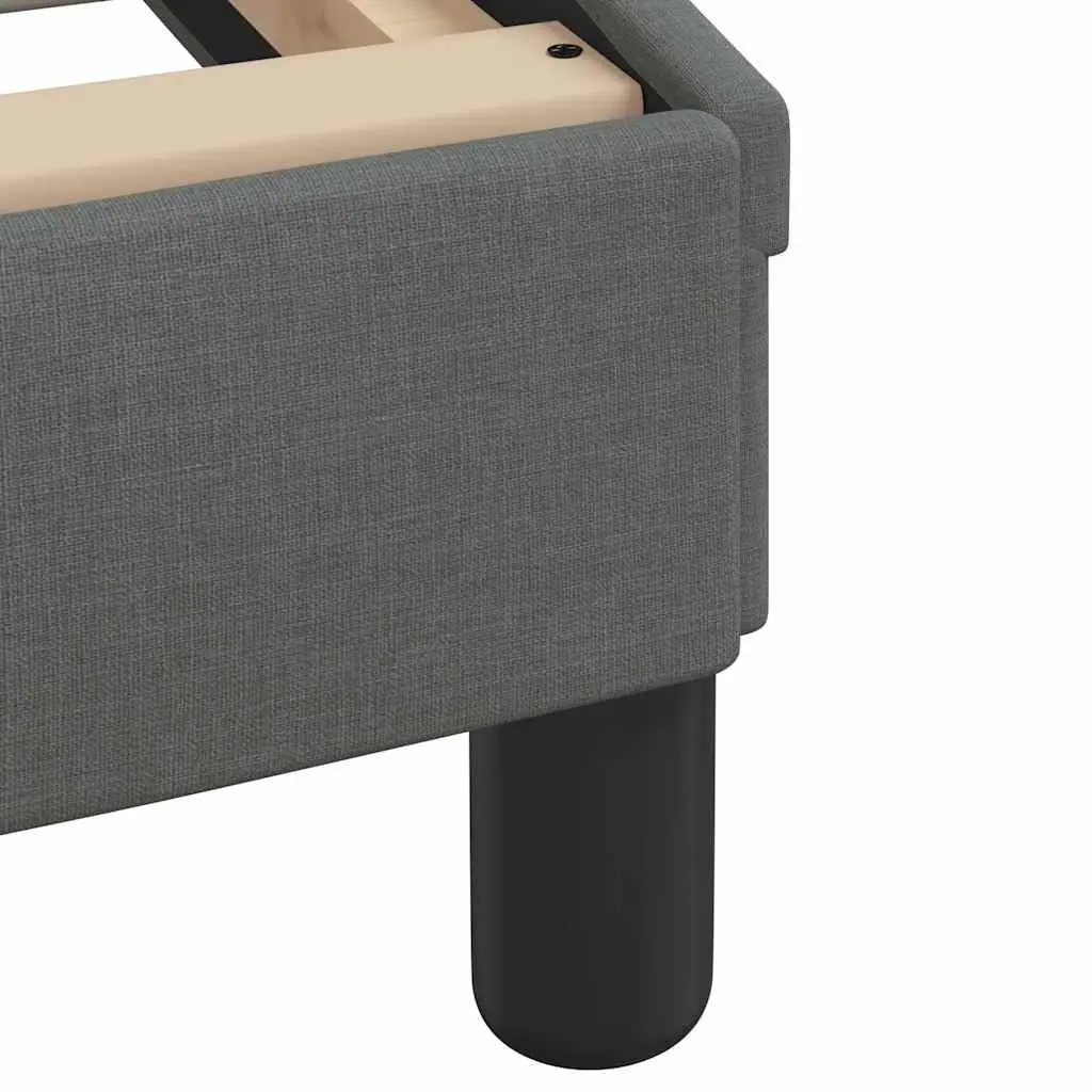 Grey Fabric Queen Bed Frame with Upholstered Headboard
