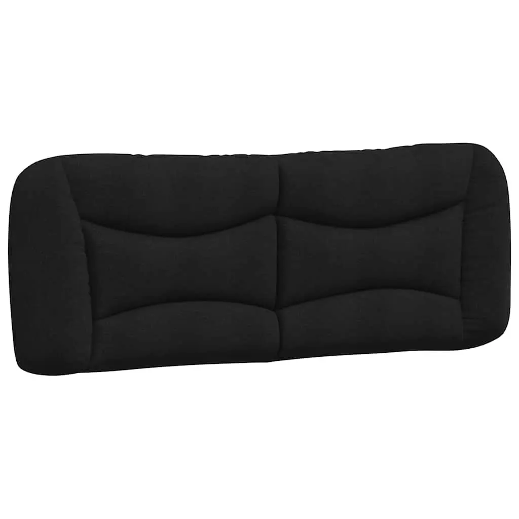 Cushioned Queen Bed Frame with Black Fabric Headboard