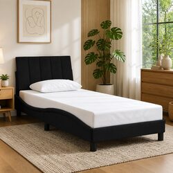 Velvet Upholstered Bed Frame with Headboard 90x190 cm