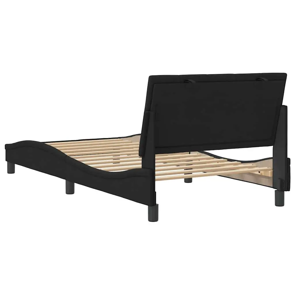 Velvet Black King Single Bed Frame with Headboard 107x203 cm