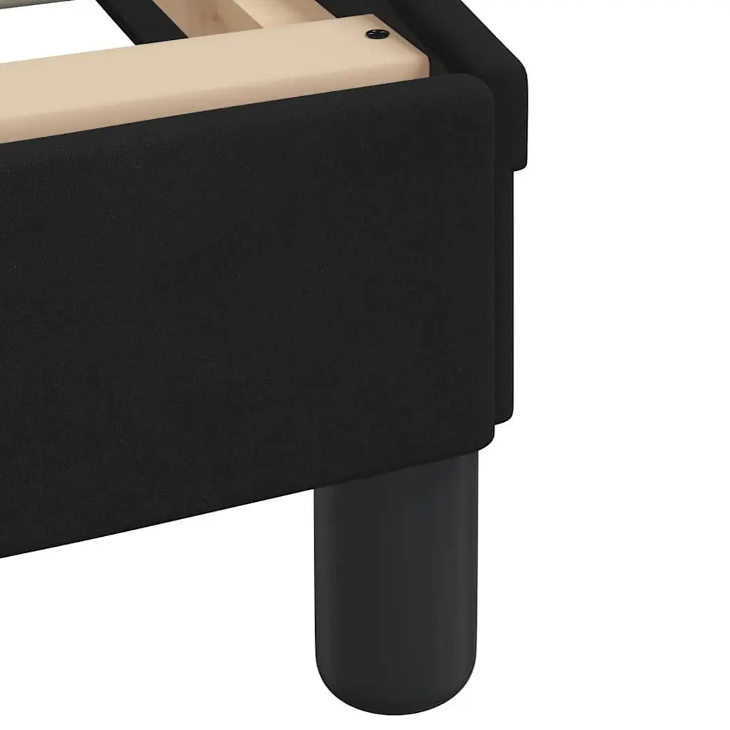 Queen Bed Frame with Black Velvet Upholstered Headboard