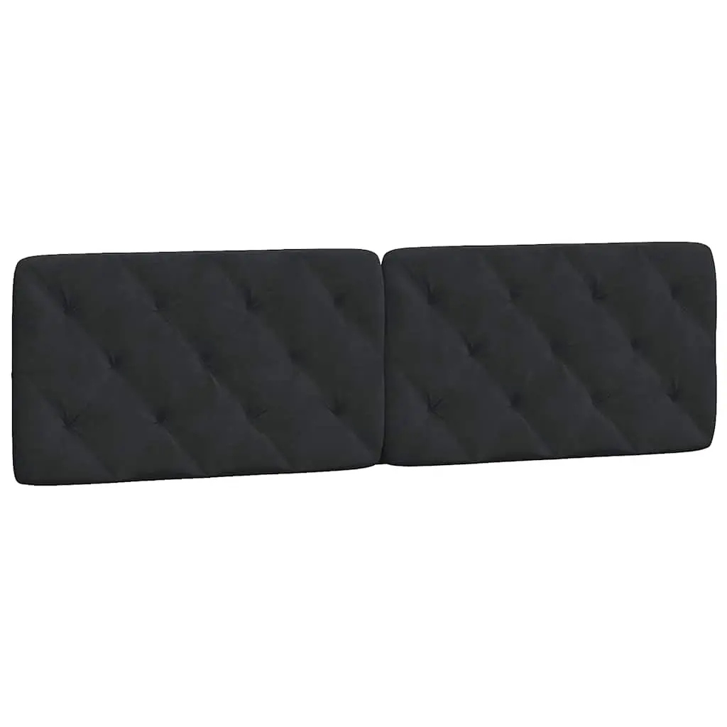 Black Velvet Bed Frame with Upholstered Headboard