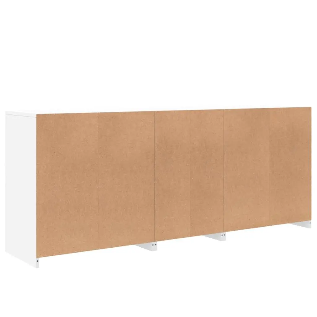 White Sideboard Modern Storage Cabinet 162x37x67cm Engineered Wood with RGB LED Lights