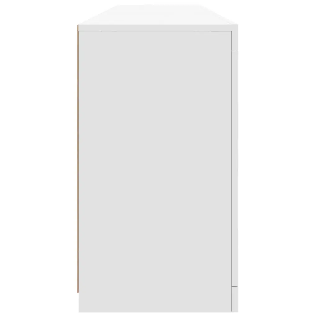 White Sideboard Modern Storage Cabinet 162x37x67cm Engineered Wood with RGB LED Lights