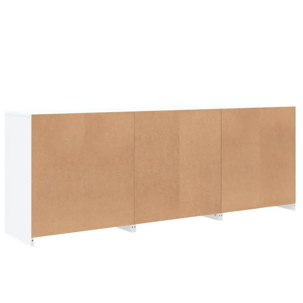 White Sideboard Cabinet Modern RGB LED Lights Engineered Wood 181.5 x 37 x 67 cm