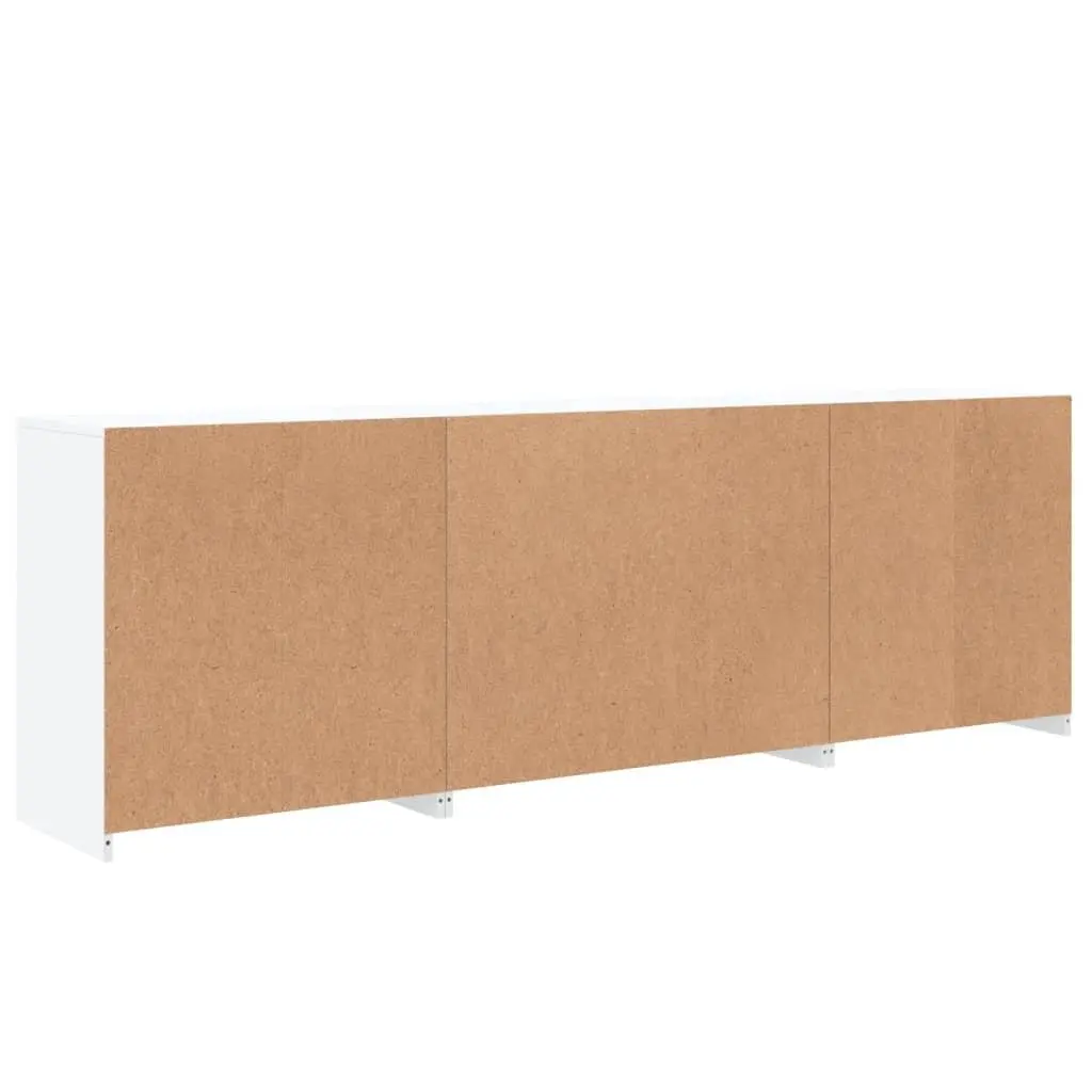 Sideboard Cabinet Modern White RGB LED Lights Storage 202x37x67cm Engineered Wood