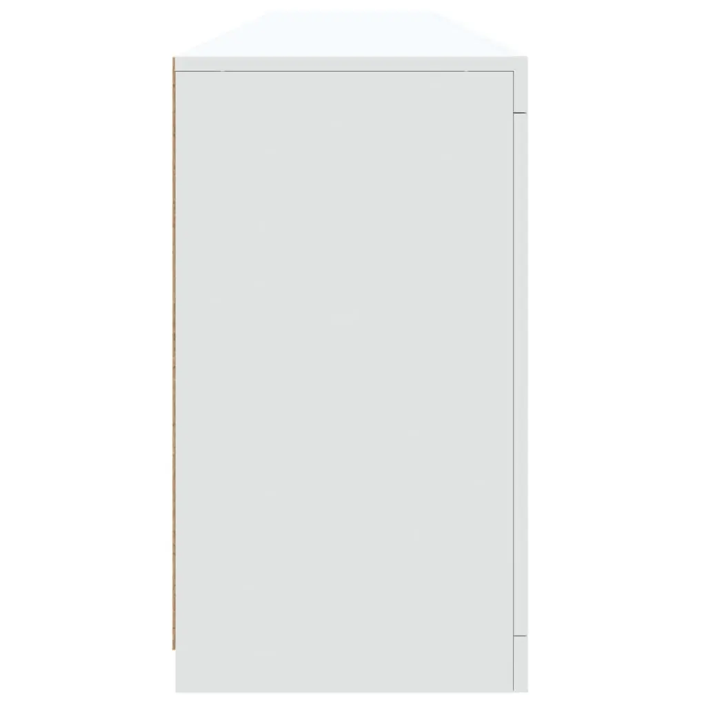 Sideboard Cabinet Modern White RGB LED Lights Storage 202x37x67cm Engineered Wood