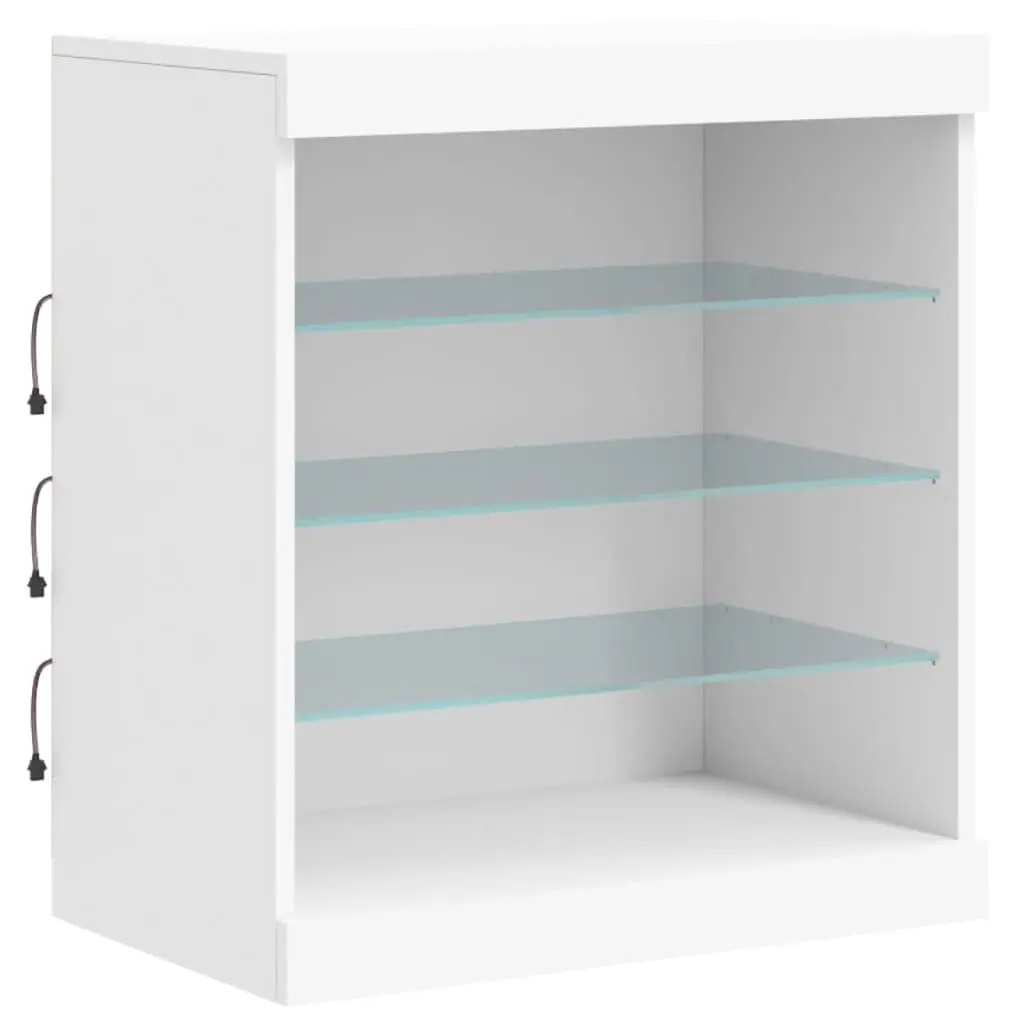 White Sideboard Cabinet Modern RGB LED Lights Storage Buffet 181.5 x 37 x 67 cm Engineered Wood