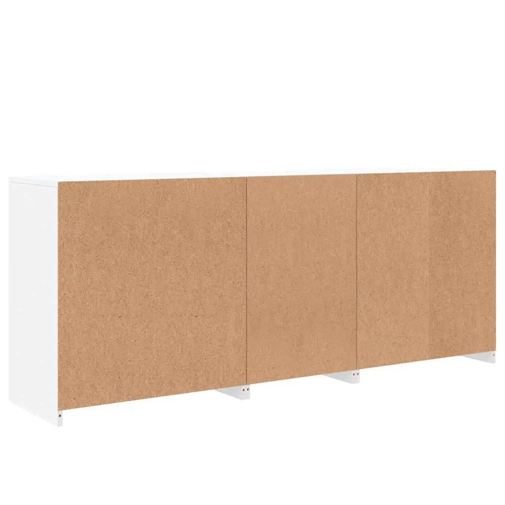 White Sideboard Cabinet Modern RGB LED Lights Storage Buffet 181.5 x 37 x 67 cm Engineered Wood