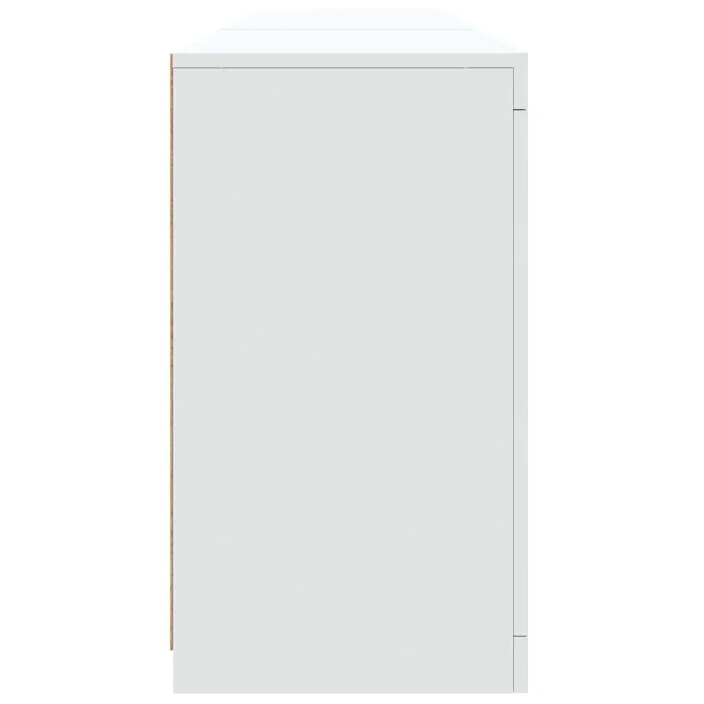 White Sideboard Cabinet Modern RGB LED Lights Storage Buffet 181.5 x 37 x 67 cm Engineered Wood