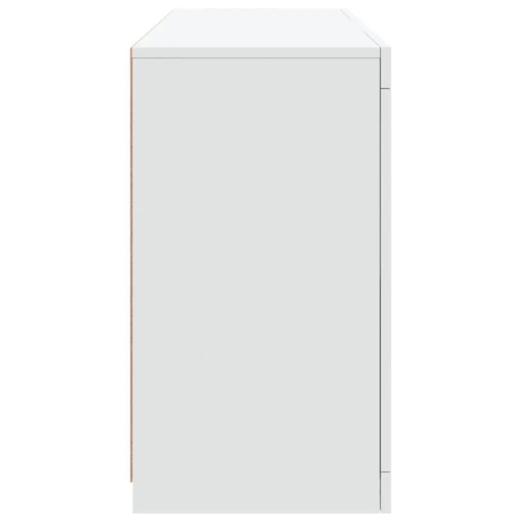 White Sideboard with RGB LED Lights for Living Spaces