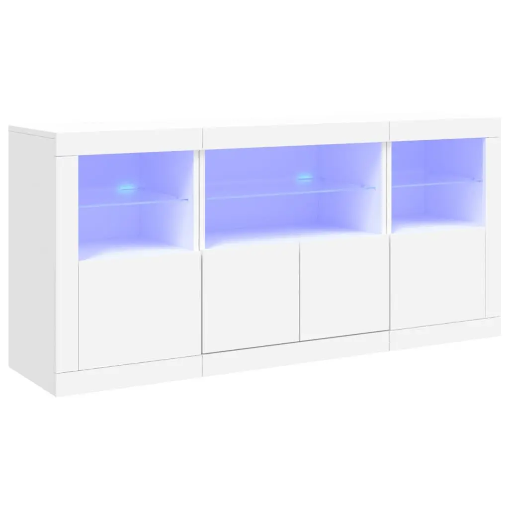 White Sideboard with RGB LED Lighting 142.5x37x67cm