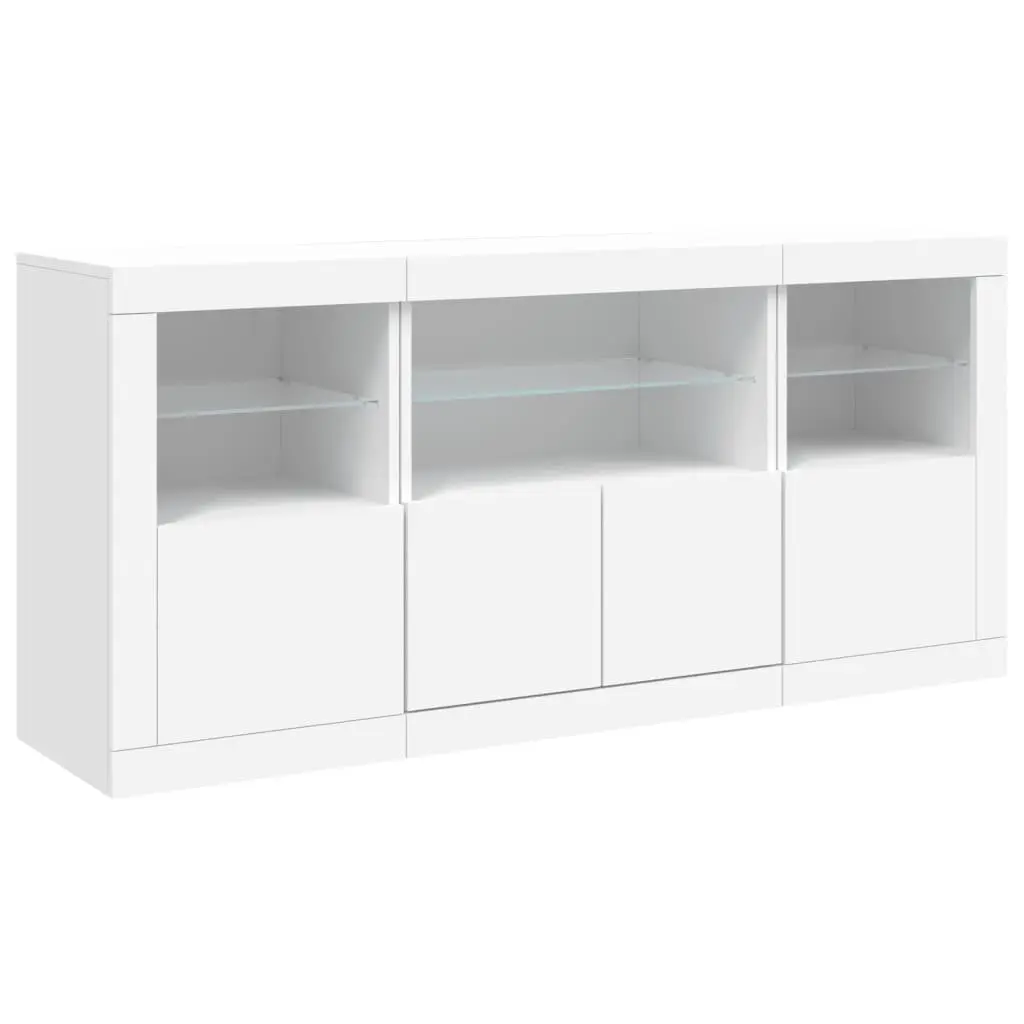 White Sideboard with RGB LED Lighting 142.5x37x67cm