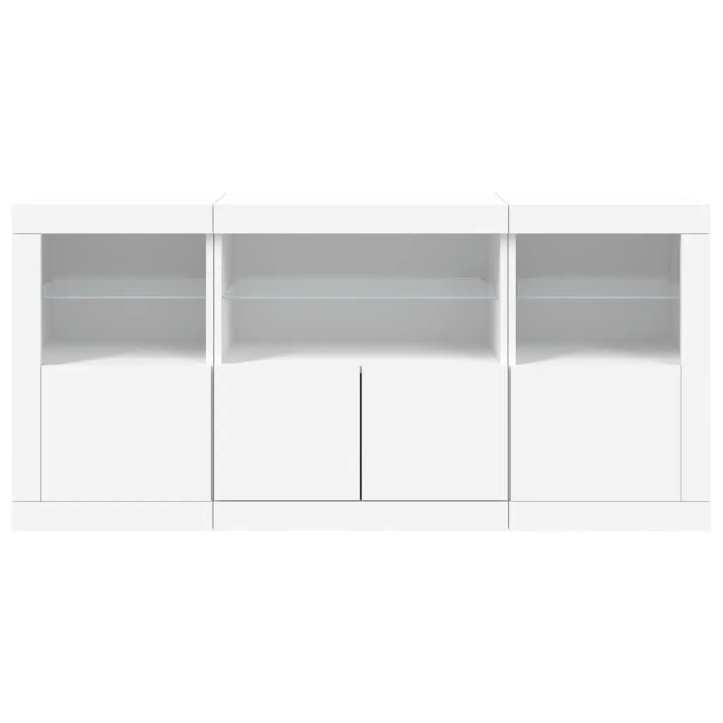 White Sideboard with RGB LED Lighting 142.5x37x67cm