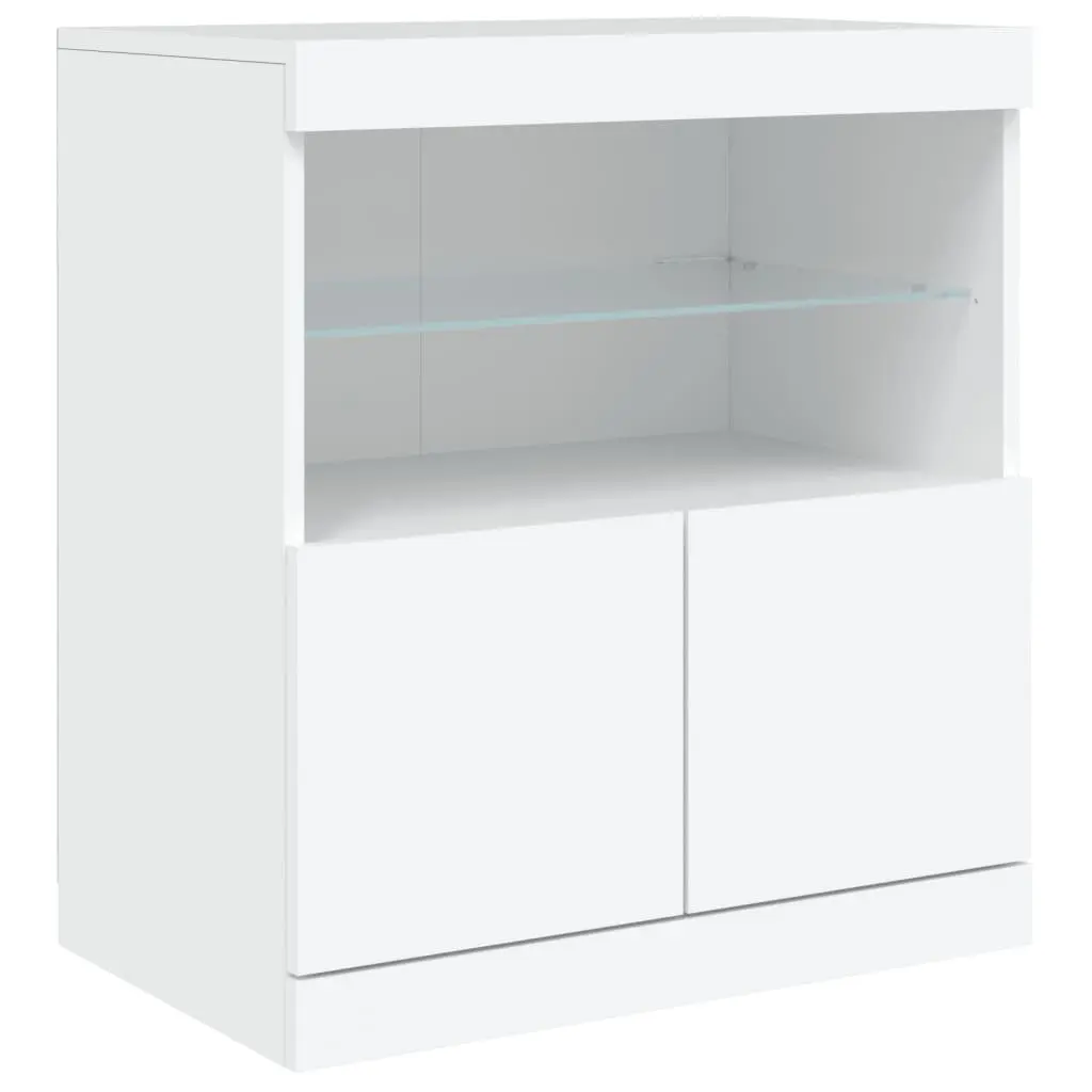White Sideboard with RGB LED Lighting 142.5x37x67cm