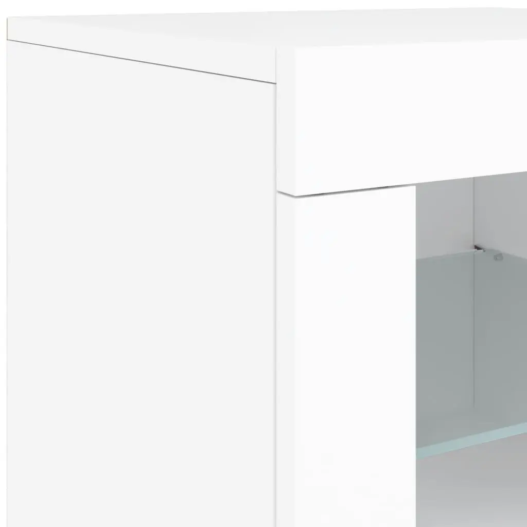 White Sideboard with RGB LED Lighting 142.5x37x67cm