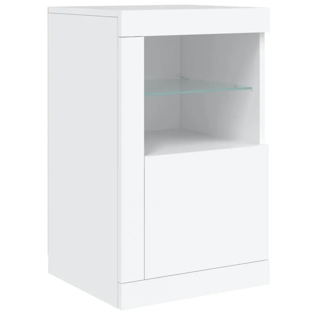 White Sideboard Modern RGB LED Lights 163x37x67cm Engineered Wood