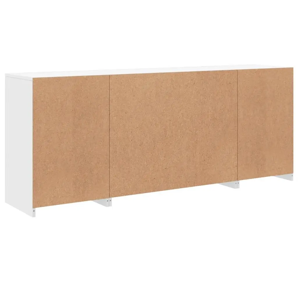 White Sideboard Modern RGB LED Lights 163x37x67cm Engineered Wood