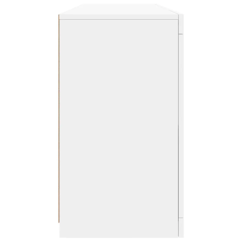 White Sideboard Modern RGB LED Lights 163x37x67cm Engineered Wood