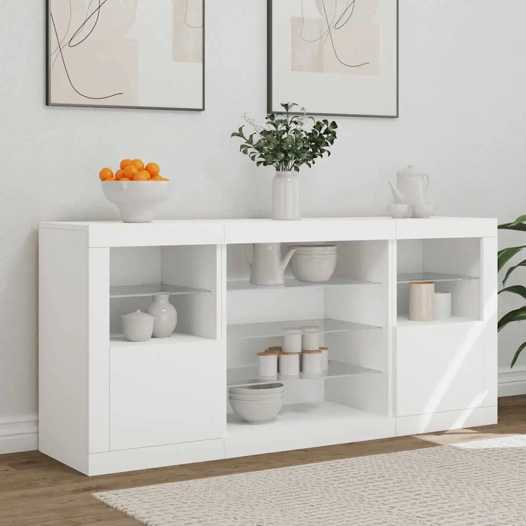 White Sideboard with RGB LED Lights