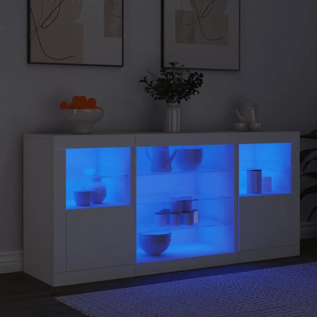 White Sideboard with RGB LED Lights