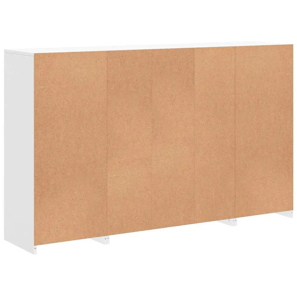 White Sideboards RGB LED Lights 3 Piece Set Storage Cabinets Engineered Wood