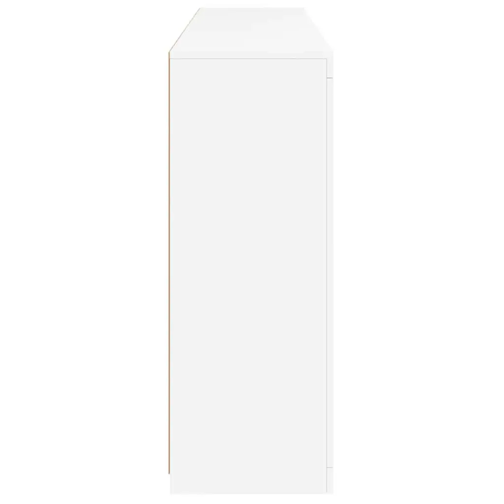 White Sideboards RGB LED Lights 3 Piece Set Storage Cabinets Engineered Wood